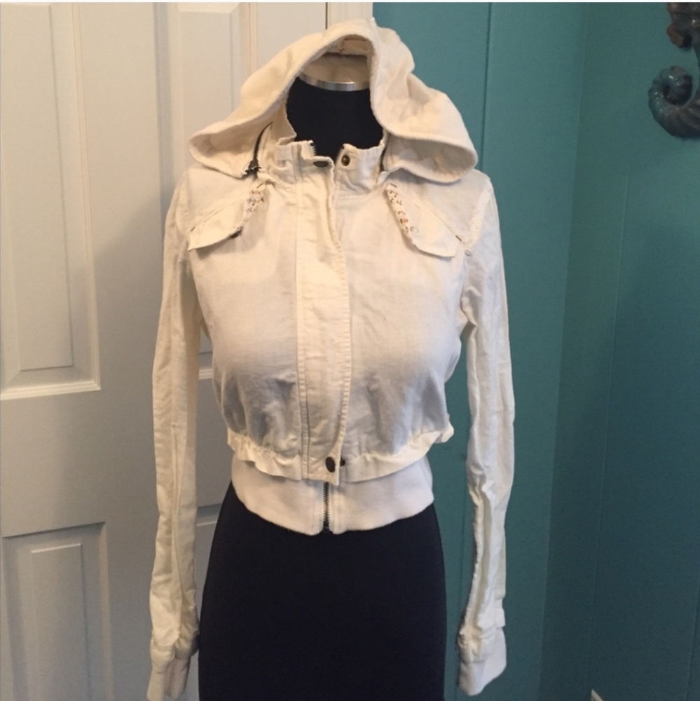 Free People hooded linen jacket